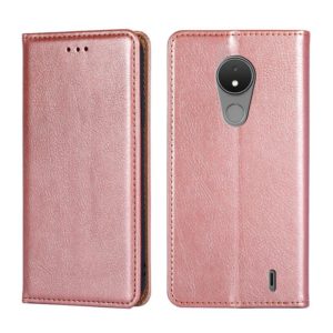 For Nokia C21 Gloss Oil Solid Color Magnetic Leather Phone Case(Rose Gold) (OEM)
