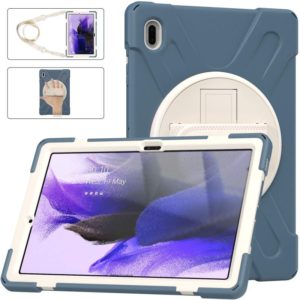 For Samsung Galaxy Tab S7 FE T730 / S7+ / S9+ /S8+ Silicone + PC Protective Case with Holder & Shoulder Strap(Cornflower Blue) (OEM)