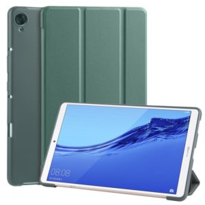 For Huawei MediaPad M6 8.4 inch 3-folding Horizontal Flip PU Leather + Shockproof Honeycomb TPU Case with Holder(Pine Green) (OEM)