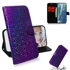 For Samsung Galaxy Note20 Solid Color Colorful Magnetic Buckle Horizontal Flip PU Leather Case with Holder & Card Slots & Wallet & Lanyard(Purple) (OEM)