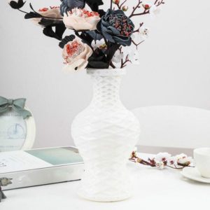 Plastic Vase Dry and Wet Flower Arrangement Container Home Decoration(Milk White) (OEM)