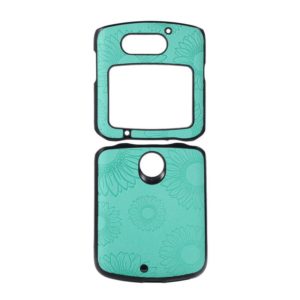 For Motorola Razr 5G Sunflower Pattern PU+TPU+PC Shockproof Phone Case(Baby Blue) (OEM)