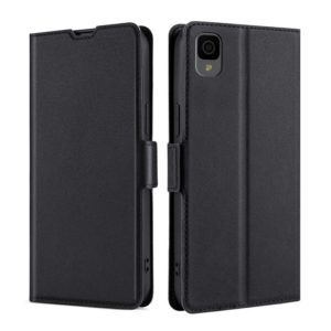 For TCL 30Z T602DL Ultra-thin Voltage Side Buckle Horizontal Flip Leather Phone Case(Black) (OEM)