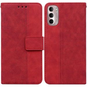 For Motorola Moto G Stylus 4G 2022 Geometric Embossed Leather Phone Case(Red) (OEM)