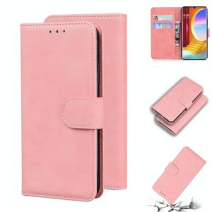 For LG Velvet / G9 Skin Feel Pure Color Flip Leather Phone Case(Pink) (OEM)