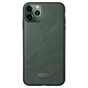 For iPhone 11 Pro Max SULADA Shockproof TPU + Handmade Leather Protective Case(Green) (SULADA) (OEM)