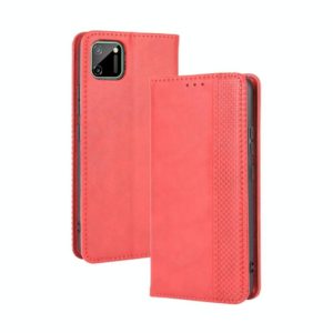 For OPPO Realme C11 Magnetic Buckle Retro Crazy Horse Texture Horizontal Flip Leather Case with Holder & Card Slots & Photo Frame(Red) (OEM)