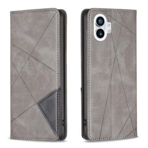 For Nothing Phone 1 Prismatic Invisible Magnetic Leather Phone Case(Grey) (OEM)