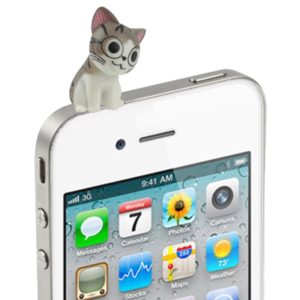 Cat Style Ear Cap 3.5mm Plug Anti-dust for iPhone 4 & 4S / New iPad (iPad 3) / iPad 2 / iPad / iPod, Grey (OEM)