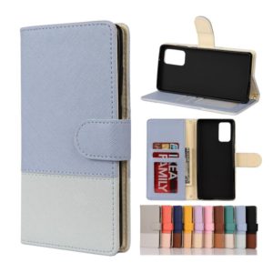 For Samsung Galaxy Note20 Ultra Color Splicing Horizontal Flip Leather Case with Holder & Card Slots & Wallet & Photo Frame(Light Blue) (OEM)