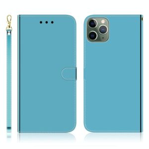 For iPhone 11 Pro Max Imitated Mirror Surface Horizontal Flip Leather Case with Holder & Card Slots & Wallet & Lanyard(Blue) (OEM)