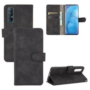 For OPPO Reno3 Pro 5G Solid Color Skin Feel Magnetic Buckle Horizontal Flip Calf Texture PU Leather Case with Holder & Card Slots & Wallet(Black) (OEM)