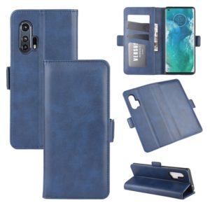 For Motorola Edge+ Dual-side Magnetic Buckle Horizontal Flip Leather Case with Holder & Card Slots & Wallet(Dark Blue) (OEM)