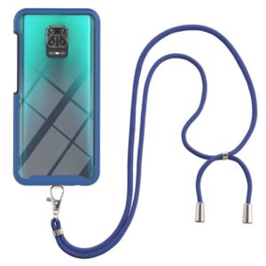 For Xiaomi Redmi Note 9S / Redmi Note 9 Pro / Redmi Note 9 Pro Max Starry Sky Solid Color Series Shockproof PC + TPU Protective Case with Neck Strap(Blue) (OEM)