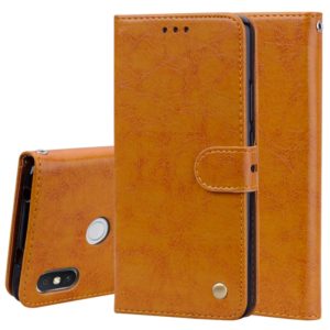 Business Style Oil Wax Texture Horizontal Flip Leather Case for Xiaomi Redmi S2, with Holder & Card Slots & Wallet (Brown) (OEM)