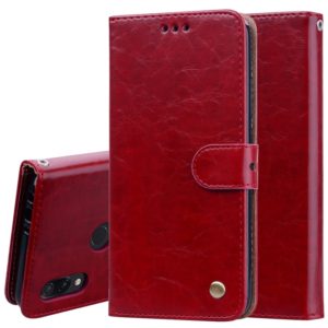 Business Style Oil Wax Texture Horizontal Flip Leather Case for Xiaomi Redmi 7, with Holder & Card Slots & Wallet (Red) (OEM)