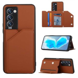 For Tecno Camon 18 Premier Skin Feel PU + TPU + PC Phone Case(Brown) (OEM)