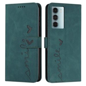 For Motorola Moto G200 Skin Feel Heart Pattern Leather Phone Case(Green) (OEM)