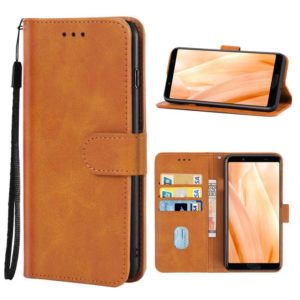 Leather Phone Case For Sharp Aquos Sense3 Lite(Brown) (OEM)