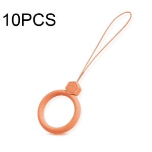 10 PCS Silicone Ring Mobile Phone Lanyard Water Bottle Anti-fall Pendant(Coral Orange) (OEM)