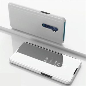 For OPPO Reno2 Z / Reno2 F Plated Mirror Horizontal Flip Leather Case with Holder(Silver) (OEM)