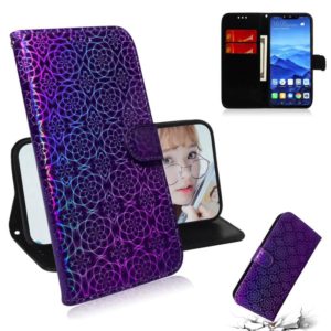 For Huawei Mate 20 Lite Solid Color Colorful Magnetic Buckle Horizontal Flip PU Leather Case with Holder & Card Slots & Wallet & Lanyard(Purple) (OEM)