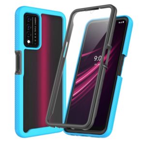 For T-Mobile REVVL V+ 5G Starry Sky Solid Color Series Shockproof PC + TPU Protective Case with PET Film (Sky Blue) (OEM)