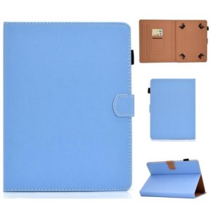 For 10 inch Solid Color Tablet PC Universal Magnetic Horizontal Flip Leather Case with Card Slots & Holder(Blue) (OEM)