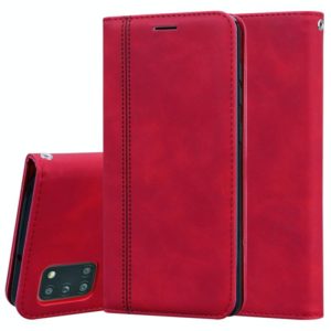 For Samsung Galaxy A31 Frosted Business Magnetic Horizontal Flip PU Leather Case with Holder & Card Slot & Lanyard(Red) (OEM)