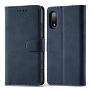 For Sony Xperia Ace II Frosted Anti-theft Brush Horizontal Flip Leather Phone Case(Dark Blue) (OEM)