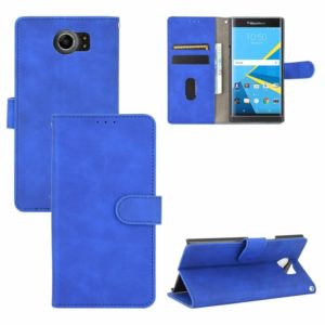 For BlackBerry Priv Solid Color Skin Feel Magnetic Buckle Horizontal Flip Calf Texture PU Leather Case with Holder & Card Slots & Wallet(Blue) (OEM)