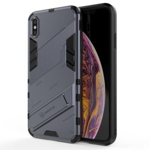 For iPhone XS Max Punk Armor 2 in 1 PC + TPU Shockproof Case with Invisible Holder(Grey) (OEM)