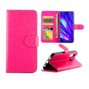 For OPPO Realme5 Pro Crazy Horse Texture Leather Horizontal Flip Protective Case with Holder & Card Slots & Wallet & Photo Frame(Magenta) (OEM)