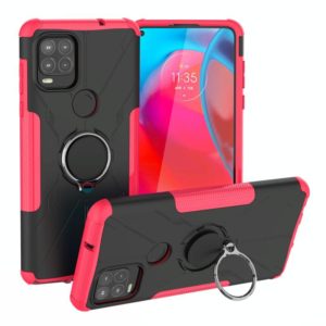 For Motorola Moto G Stylus 5G Armor Bear Shockproof PC + TPU Protective Case with Ring Holder(Rose Red) (OEM)