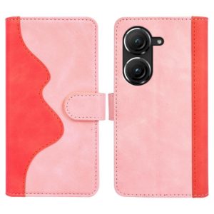 For Asus Zenfone 9 Stitching Horizontal Flip Leather Phone Case(Red) (OEM)