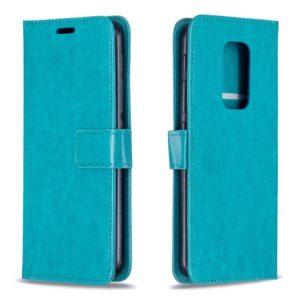 For Motorola MOTO G9 Play Crazy Horse Texture Horizontal Flip Leather Case with Holder & Card Slots & Wallet & Photo Frame(Blue) (OEM)