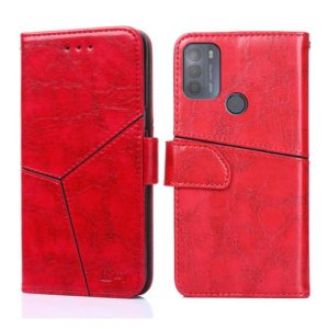 For Motorola Moto G50 Geometric Stitching Horizontal Flip Leather Phone Case(Red) (OEM)