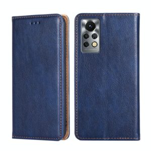 For Infinix Hot 11s X6812 Pure Color Magnetic Leather Phone Case(Blue) (OEM)