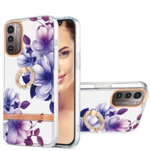 For Nokia G21 / G11 Ring IMD Flowers TPU Phone Case(Purple Begonia) (OEM)