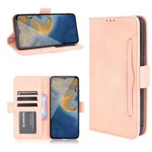 For ZTE Blade A51 Skin Feel Calf Pattern Horizontal Flip Leather Case with Holder & Card Slots & Photo Frame(Pink) (OEM)
