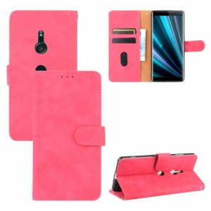 For Sony Xperia XZ3 Solid Color Skin Feel Magnetic Buckle Horizontal Flip Calf Texture PU Leather Case with Holder & Card Slots & Wallet(Rose Red) (OEM)