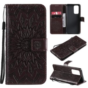 For OnePlus 9 Pro Sun Embossing Pattern Horizontal Flip Leather Case with Card Slot & Holder & Wallet & Lanyard(Brown) (OEM)