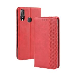 Magnetic Buckle Retro Crazy Horse Texture Horizontal Flip Leather Case for Vodafone Smart X9 , with Holder & Card Slots & Photo Frame(Red) (OEM)