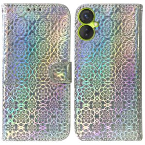 For Tecno Spark 9 Pro Colorful Magnetic Buckle Leather Phone Case(Silver) (OEM)