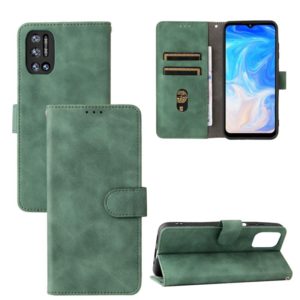 For Doogee N40 Pro Solid Color Skin Feel Magnetic Buckle Horizontal Flip PU Leather Case with Holder & Card Slots & Wallet(Green) (OEM)
