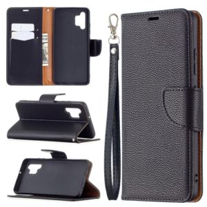 For Samsung Galaxy A32 4G Litchi Texture Pure Color Horizontal Flip Leather Case with Holder & Card Slots & Wallet & Lanyard(Black) (OEM)