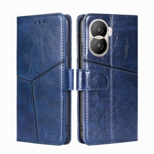 For Honor X40i Geometric Stitching Leather Phone Case(Blue) (OEM)