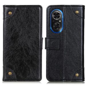 For Honor 50 SE / Huawei Nova 9 SE Copper Buckle Nappa Texture Horizontal Flip Leather Phone Case(Black) (OEM)