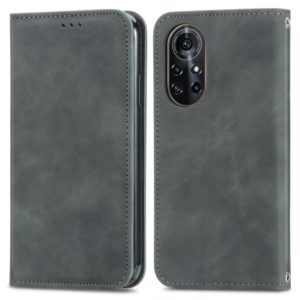 Retro Skin Feel Business Magnetic Horizontal Flip Leather Case with Holder & Card Slots & Wallet & Photo Frame For Huawei Nova 8 Pro(Gray) (OEM)