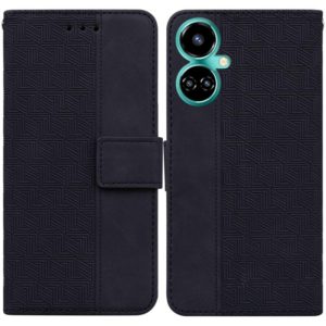 For Tecno Camon 19 Pro 5G Geometric Embossed Leather Phone Case(Black) (OEM)